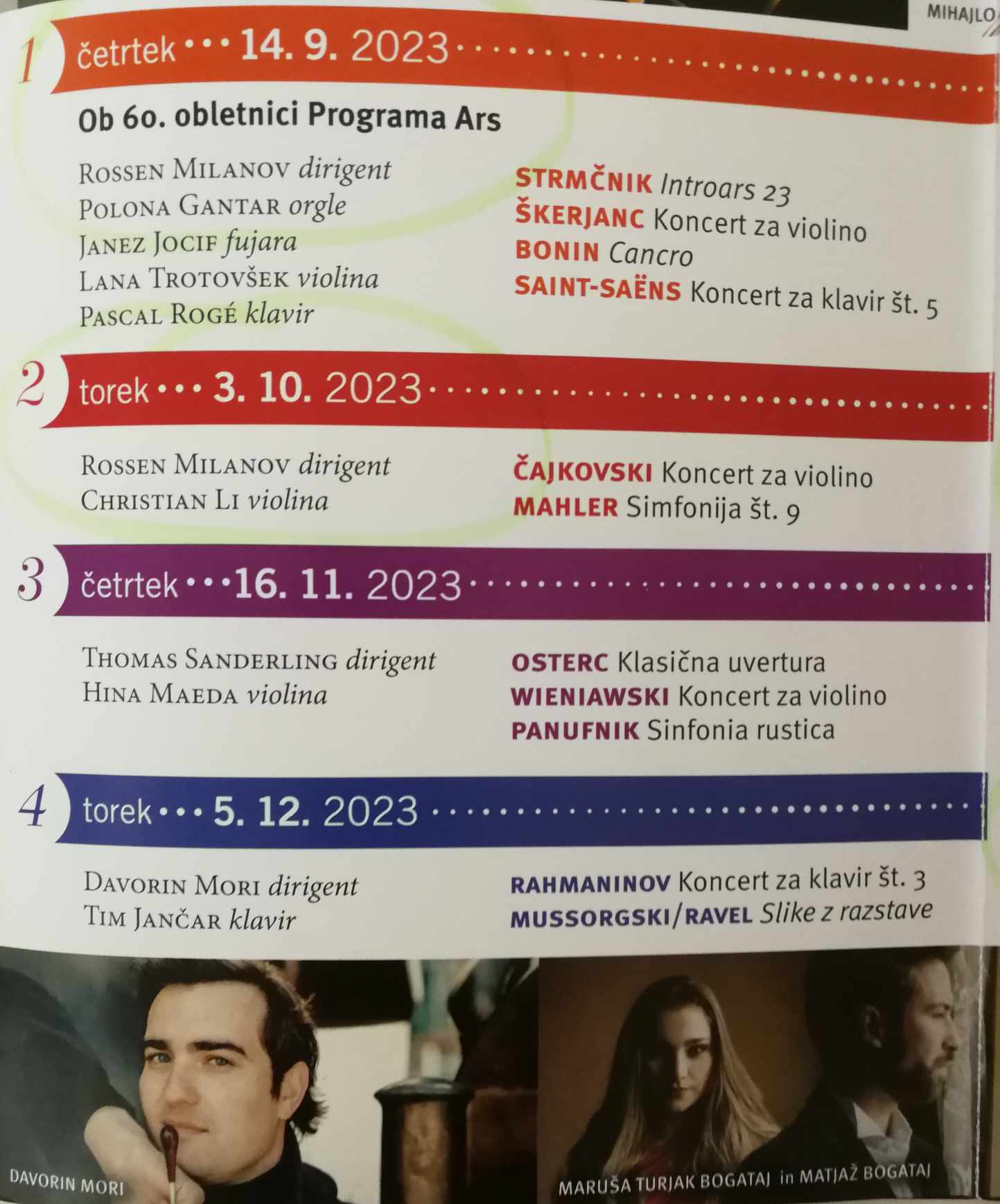 Концерти под диригентството на маестро Росен Миланов в Словения през сезон 2023/24 г.
